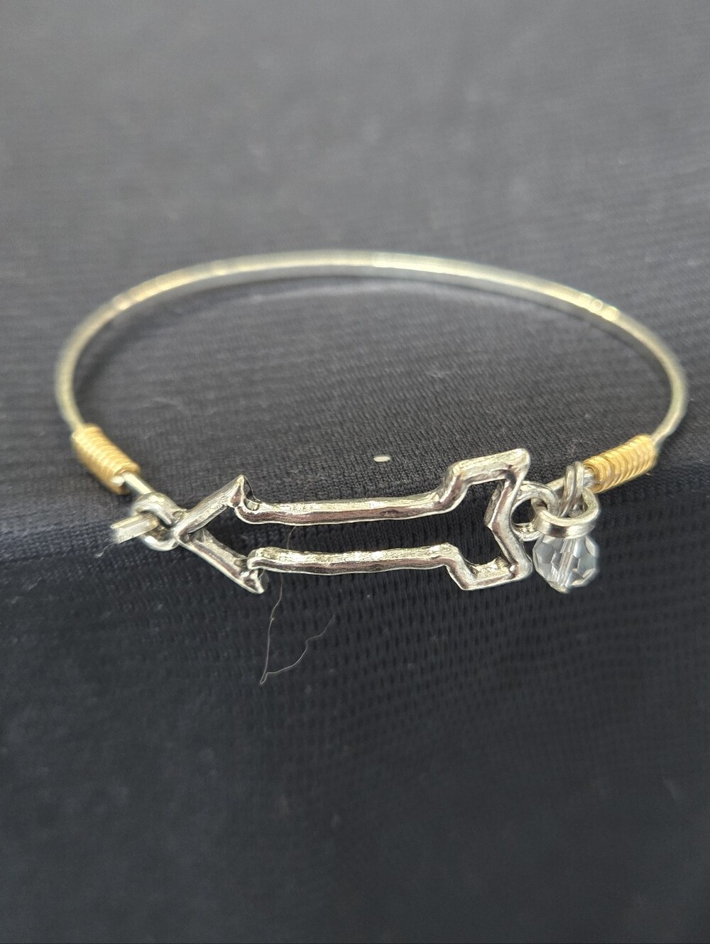Silver Arrow Bicycle Spoke Bangle Bracelet